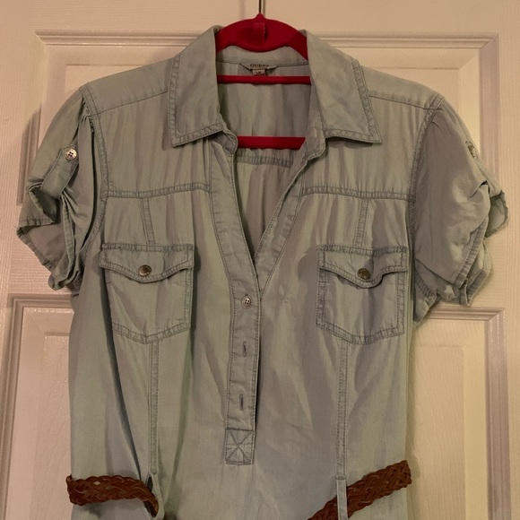 Guess Light denim dress with belt - Picture 2 of 9